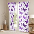 thumbnail image 3 of Feelyou Dreamy Butterfly Black Out Curtains, Purple Leaves Curtains Pack of 2 (42x63 Each), 3 of 6
