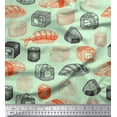 thumbnail image 1 of Soimoi Poly Georgette Fabric Grains & Fish Food Fabric Prints by Yard 42 Inch Wide, 1 of 1