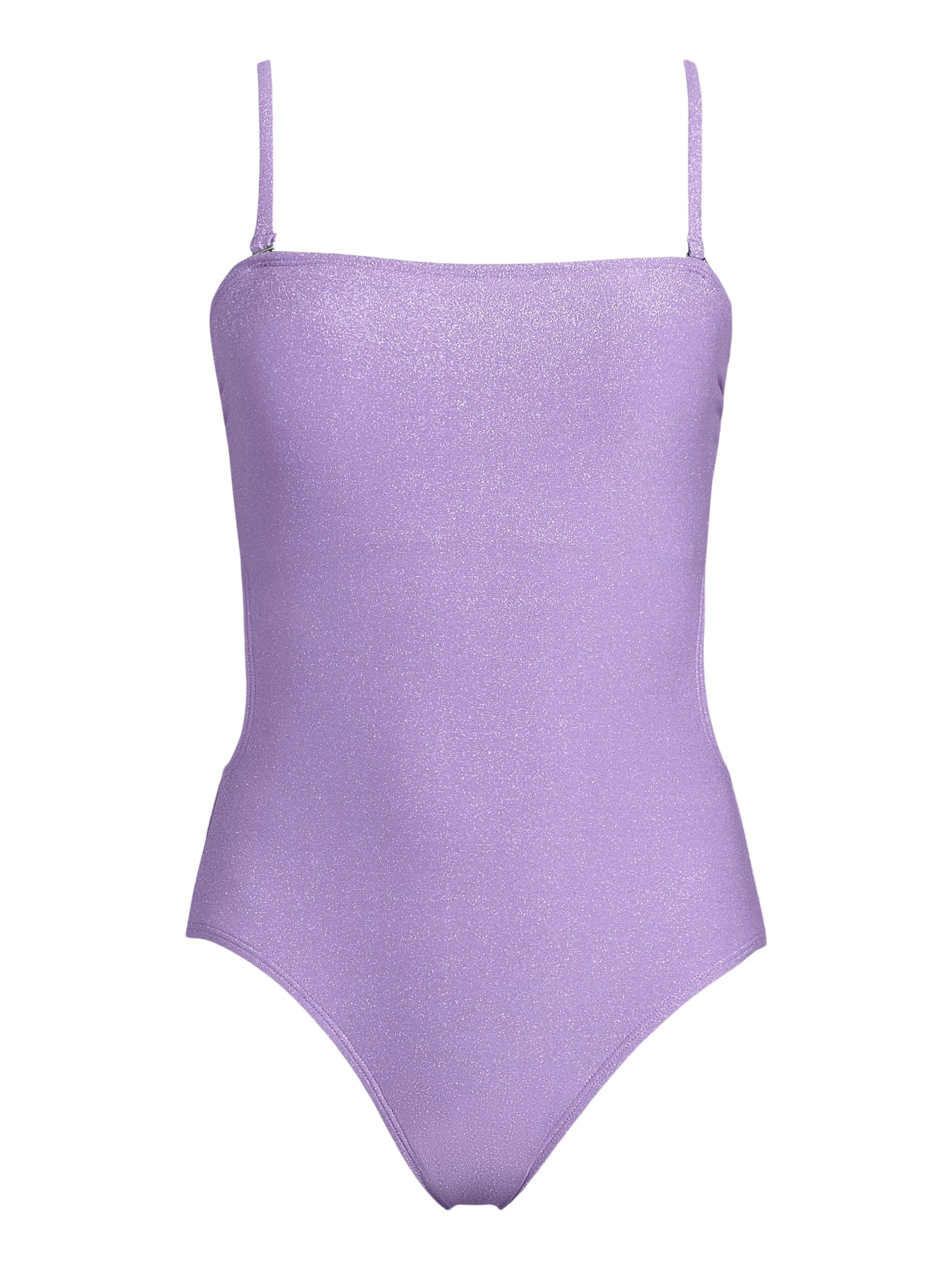 No Boundaries Lurex Cut Out One-Piece Swimsuit, Sizes XS-XXL, Women’s and Women’s Plus