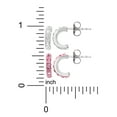 thumbnail image 5 of Brilliance Fine Jewelry Girl’s Crystal J Hoop Earrings Set, Sterling Silver, Comes with 2 Pairs, 5 of 5