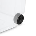 thumbnail image 5 of Sterilite 160 Qt XL Clear Plastic Wheeled Storage Bin with Latch Lid and Pull Handle, Blue, 2 Pack, 5 of 8