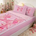 thumbnail image 2 of Manfei Monogram Zipper Full Size Comforter Sets with Fitted Sheet and 2 Pillowcases Letter Zipper Bedding Set, Pink S, Pink Reversible, 2 of 7