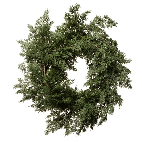 Vickerman 24" Artificial Green Cypress Wreath