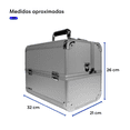 thumbnail image 4 of Neceser Maletín Metálico Reforzado Cosmetiquera Profesional Lab,G, Gris, 4 of 5