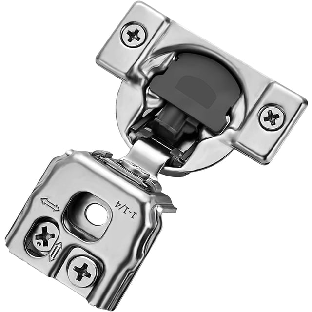 Ravinte 2 Pack 1 Pairs 1-1/4 inch Overlay Soft Close Hinges for Kitchen Cabinet Hinges Satin Nickel Hidden Hinges Stainless Steel Concealed Hinge self Closing