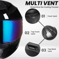 thumbnail image 4 of Full Face Motorcycle Helmets for Adults Men and Women DOT Street Bike Racing Helmet with Tinted Visor Model MD-813, 4 of 10