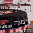 thumbnail image 2 of YIBAGA USA Anniversary 250th Tablecloth, American National Flag Cross Table Cover Spring Home Dining Table Decorations, 70 inch Diameter Round, Polyester, 2 of 6