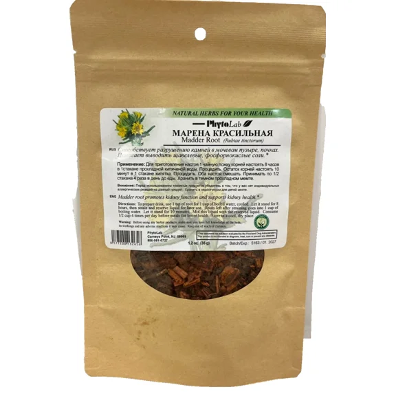 Madder Root, Natural Health Tea Blend PhytoLab, 35g Марена красильная