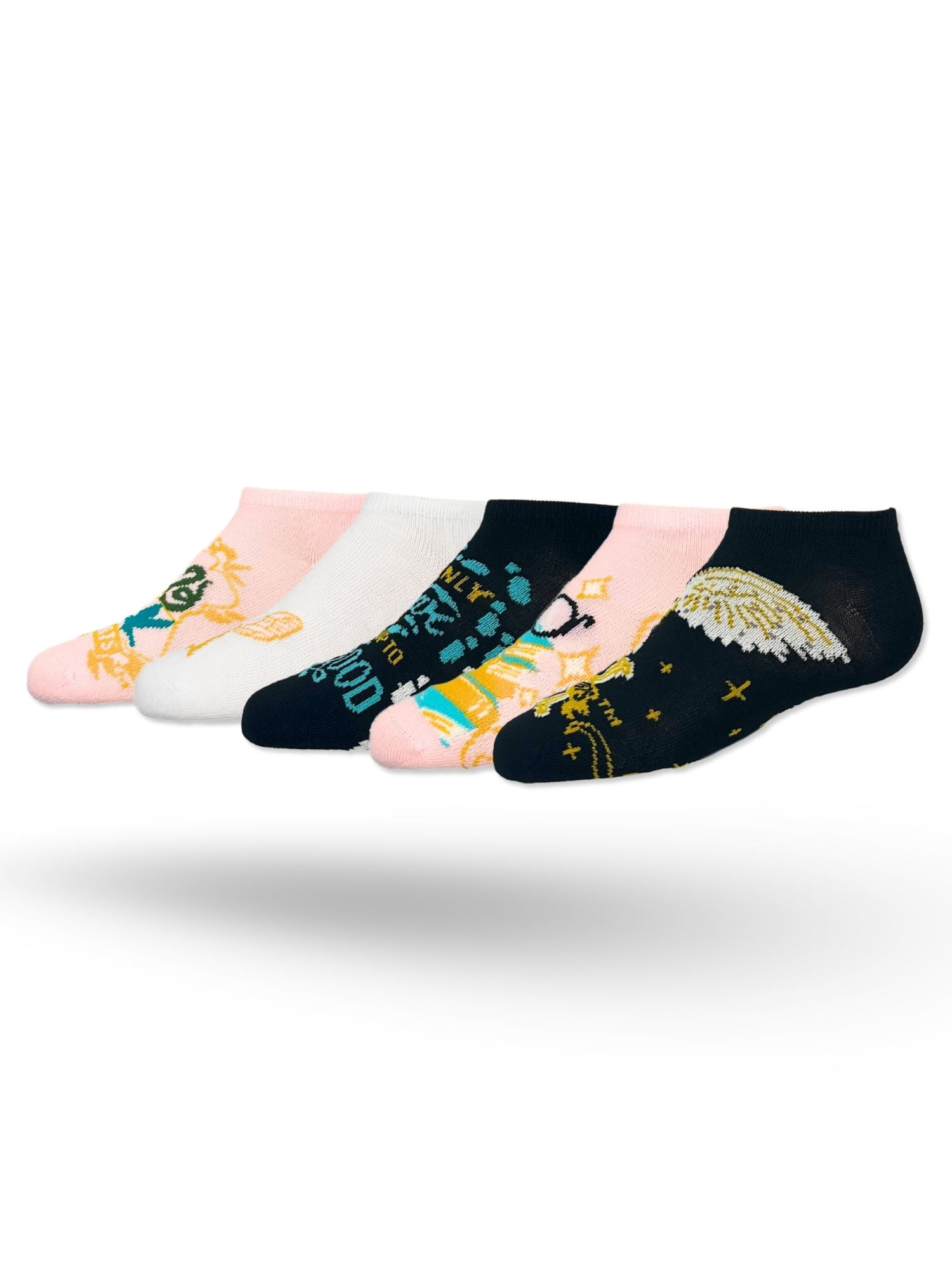 Harry Potter Girls No-Show Socks, 5-Pack, Sizes S/M-M/L