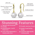 thumbnail image 3 of Cate & Chloe Betty 18k Yellow Gold Plated Shell Pearl Earrings with Swarovski Crystals for Women, 3 of 8