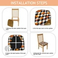 thumbnail image 4 of Fall Pumpkins and Leaves Buffalo Plaid Seat Covers for Dining Room Chairs Set Of 4,Stretch Printed Washable Chair Seat Cover with Elastic Ties and Button,Removable Waterproof Couch Cushion Covers, 4 of 6