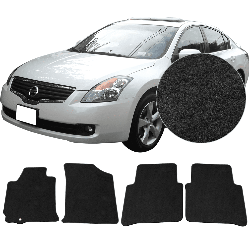 Fits 20072012 Nissan Altima 4 Door Black Nylon Floor Mats Carpet 4