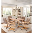 thumbnail image 2 of Caster Chair Company 7-Piece 42x[42/60] Caster Dining Set Wood Edge Laminate Table Top & Caramel Chairs, 2 of 11