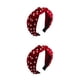 thumbnail image 2 of Minnieouse Diadema de franela con perlas, diadema antideslizante, aros para el pelo, diadema de plástico, tocado Vintage, buena elasticidad, para Rojo 2piezas, 2 of 6