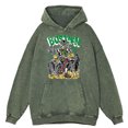 thumbnail image 2 of Sudadera con capucha retro desgastada con diseño de esqueletos de Boston para hombre, moda de otoño, 100 % algodón, estilo hip hop, informal, holgada, 2 of 4