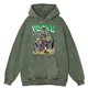 thumbnail image 2 of Sudadera con capucha retro desgastada con diseño de esqueletos de Boston para hombre, moda de otoño, 100 % algodón, estilo hip hop, informal, holgada, 2 of 5