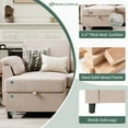 thumbnail image 6 of Walsunny 79" Convertible Sectional Sofa Couch With Ottoman,Linen Fabric L Shaped Sofa with Removable Pillows Beige, 6 of 11