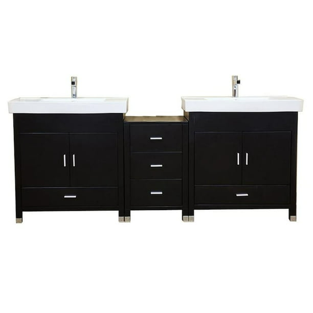 80 Inch Black Double Sink Bathroom, Black Double Vanity