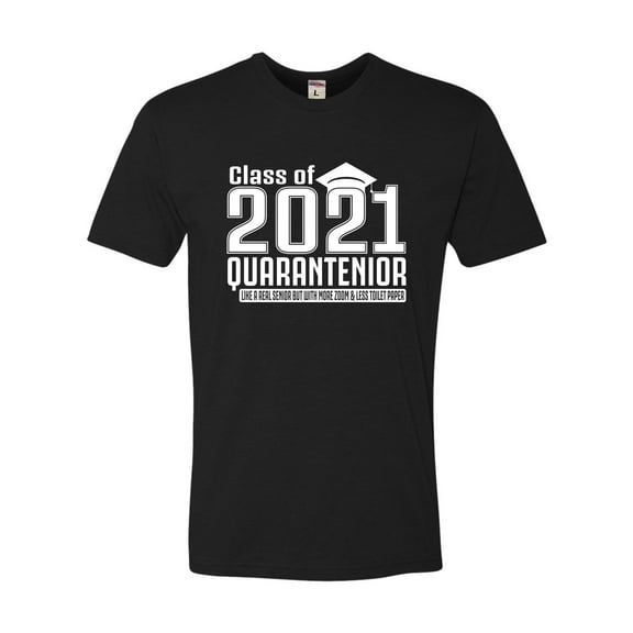 Adult Class Of 2021 Quarantenior Funny Graduate Quarantine Deluxe T-Shirt