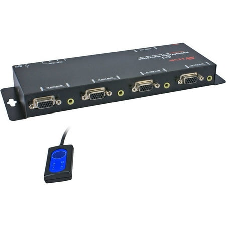 QVS 4 x 1 250MHz 4-Port VGA Video/Audio Share Switch with Remote