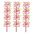 thumbnail image 6 of HOMEMAXS  12 Pcs Happy Holidays Party Decorations New Year Cake Toppers Red, 6 of 8