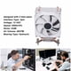 thumbnail image 4 of Ventilador De Refrigeración De CPU, Enfriador De Aire De CPU Con Rodamiento Hidráulico, 2 Tubos De Calor De 3 Pines Para Placa Base 2011, 4 of 7