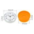 thumbnail image 2 of Waterproof Bathroom Shower Clock Mini Round Wall Clocks with Suction Cup, Orange, 2 of 6