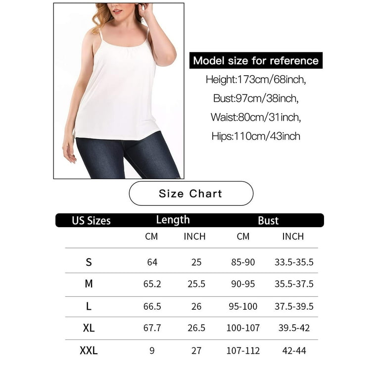Anyfit Wear 2 Packs Lace Camisoles for Women with Built in Bra Wide Straps Plus  Size Tank Tops Sleeveless Cami Shirts with Pleats Black-White,M 