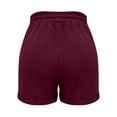 thumbnail image 7 of BRELIL Women's Elastic Waist Shorts with Pockets Casual Solid Lounge Shorts Beach Vacation Summer Outfits Loose Fit Travel Trousers, Wine M, 7 of 7