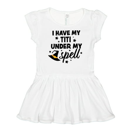 

Inktastic I Have My Titi Under My Spell with Cute Witch Hat Girls Baby Dress