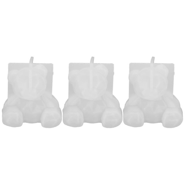 Lot de 3 moules en résine époxy 3D en forme d'ours, en silicone, pour décoration