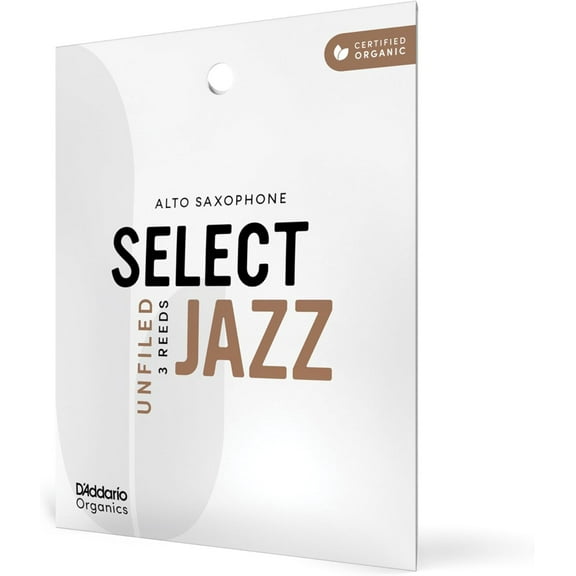 D'Addario Organic Select Jazz Unfiled Alto Saxophone Reeds - 3 Pack