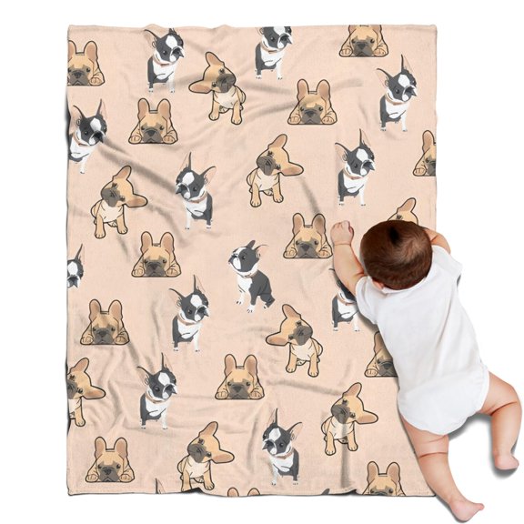 French Bulldog Dog Blanket,Comfortable Soft Flannel Throw Blanket,All Season,Warm Lightweight Blankets for Sofa Bed Couch Living Room Chair,30"x40"