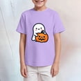 thumbnail image 5 of CAUYDY Halloween Pumpkin Ghost Graphic Pajamas for Kid Girls Short Sleeve Shirt Kids Cute Casual Sleepwear Top Sizes 3-4 Years, 5 of 6