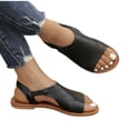 thumbnail image 4 of Hopeusnice Women's Sandals Non-Slip Breathable Flat Heel Peep-Toe Soft PU Materials Summer And Fall Shoes Trendy Round Toe Shoes for Beach Round Toe Outdoor Shoes Brown 42, 4 of 8