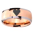 thumbnail image 2 of Tungsten Zelda Heart Design 8mm Shinny Rose Gold Two Tone Dome Men Ring, 2 of 2