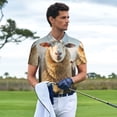 thumbnail image 3 of Yiaed Cute Prairie Sheep HerdPrint Men's Short Sleeve Polo Shirt,Golf Polo for Men Three-Button Golf Shirt Athletic Casual Collared T-Shirt- Small, 3 of 7