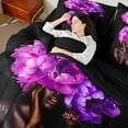 thumbnail image 4 of Erosebridal Girls Princess Bedding Sets King Size, Inspirational Quotes Bedding King Size, Purple Flower Reversible Comforter Sets with Sheets, Breathable Room Decoration, 7pcs, 4 of 6