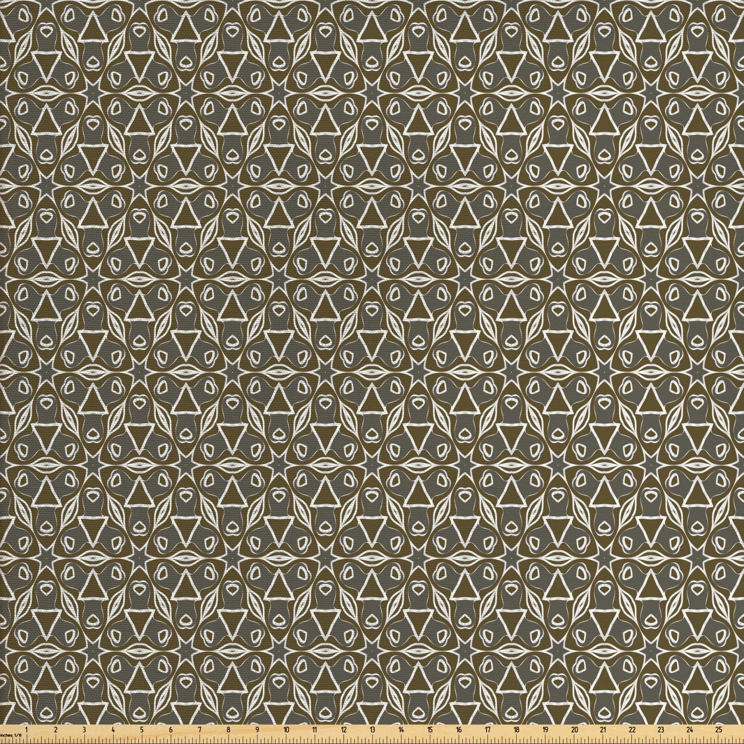 Moroccan Fabric by The Yard, Traditional Arabian Mosaic Pattern Ethnic Geometric Bohemian Art