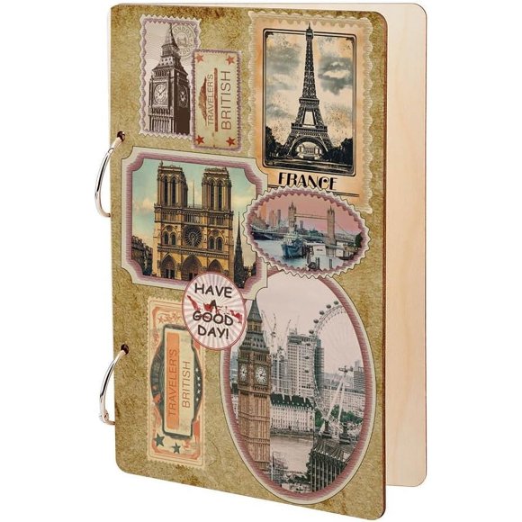 Have a Good Day Greeting Card Holder Organizer Stamps Wooden Card Keeper Binder Birthday Travel Cards Keeper Photo Album Cover Graduation Wedding Planner Journal Keepsake Gifts