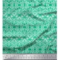 thumbnail image 1 of Soimoi Green Cotton Duck Fabric Filigree Damask Print Fabric by the Yard 42 Inch Wide, 1 of 3