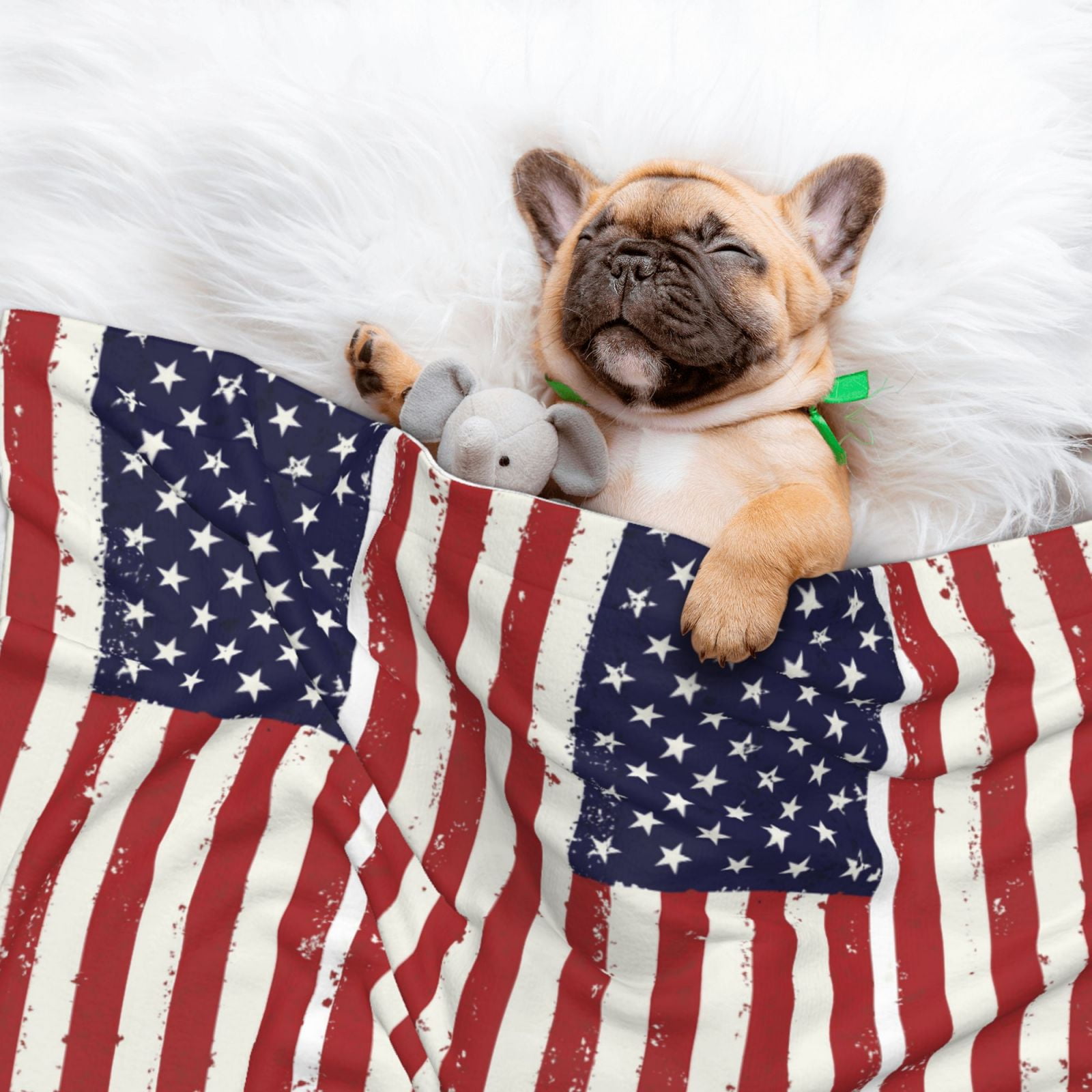 Retro America Flag Dog Blanket Soft Warm Flannel Cat Blanket Great Pet Throw for Cats Puppy Small Medium Large Dog