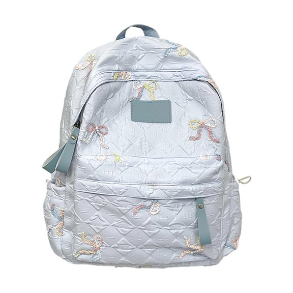 UJNDER School backpack Bow Tie Print Large Capacity Lightweight Daypack Suitable for Commute Travel and School book bags for kids 03_Blue,One Size