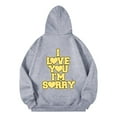 thumbnail image 6 of Puliio Womens Hoodies I Love You I'M Sorry Letter Print Sweartshirts Jacket Casual Comfortable Every Wear Sweatshirt Hoody Fall Winter Pullover Tops, 6 of 7