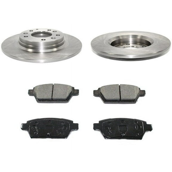 Rear Semi Metallic Brake Pads and Rotor Kit - Compatible with 2006 - 2012 Ford Fusion 2007 2008 2009 2010 2011