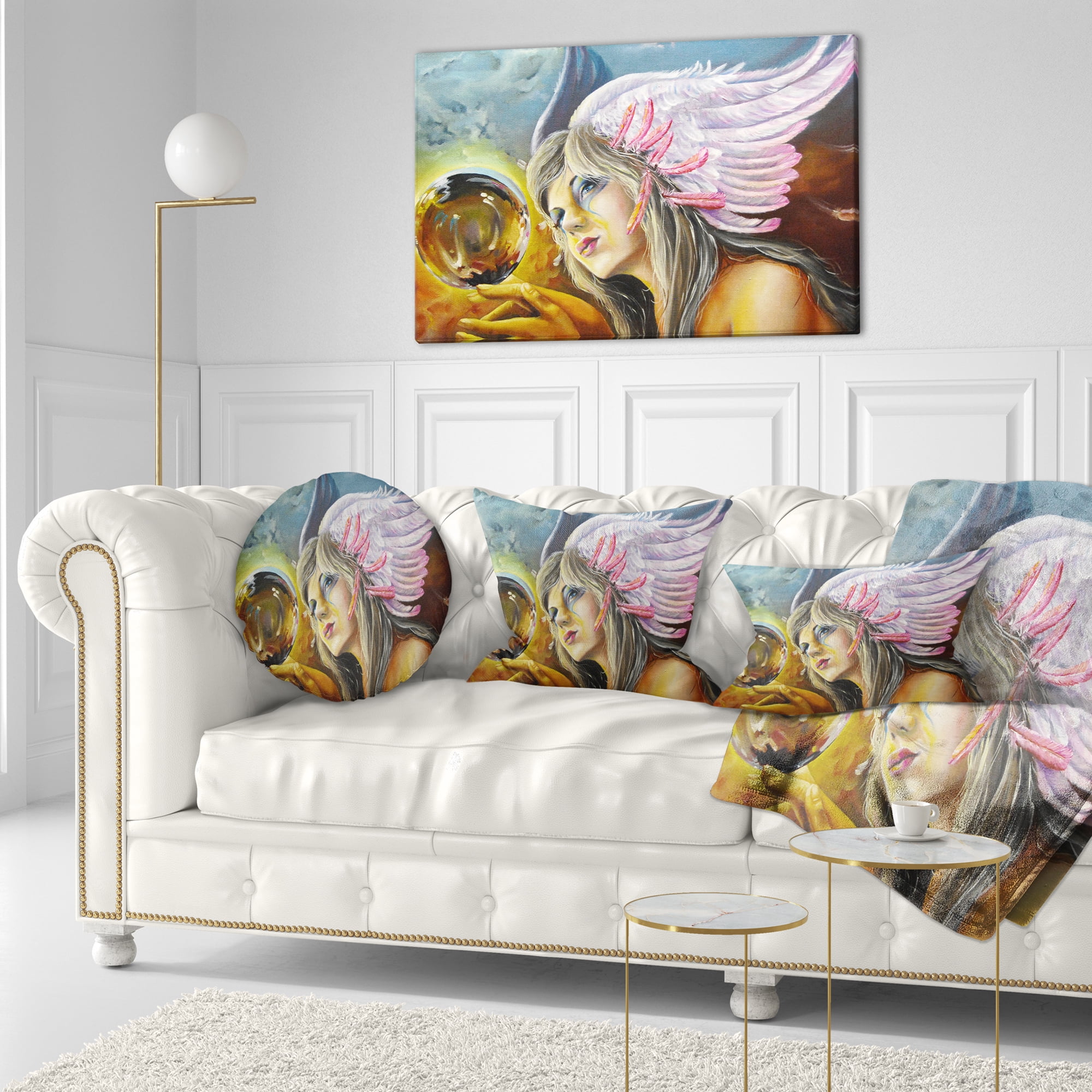 Designart Birth of an Idea - Abstract Throw Pillow - 12x20