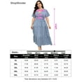 thumbnail image 3 of Plus Size Wedding Guest Maxi Dresses for Curvy Women, Summer Casual Floral Long Party Sundress with 3/4 Sleeve, 3 of 9