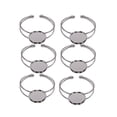 thumbnail image 1 of 6 Pcs Plateau de Bracelet Rond en Cuivre Argenté Fournitures de Fabrication de Bijoux pour Femmes Artisans, 1 of 8