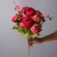 thumbnail image 1 of Xiao Hua Ramo de peonías artificiales de estilo europeo, 13 flores de primavera, ramos de peonías de seda artificiales, decoración para bodas, aniversarios, ramos de flores, 17, 1 of 5