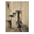 thumbnail image 3 of Designart "Power Simplistic Dam Minimalist painting II" Cityscapes Print on Natural Pine Wood, 3 of 5